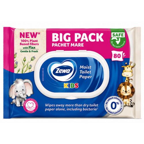 Вологий туалетний папір для дітей Zewa Kids Gentle & Fresh, 80 шт.